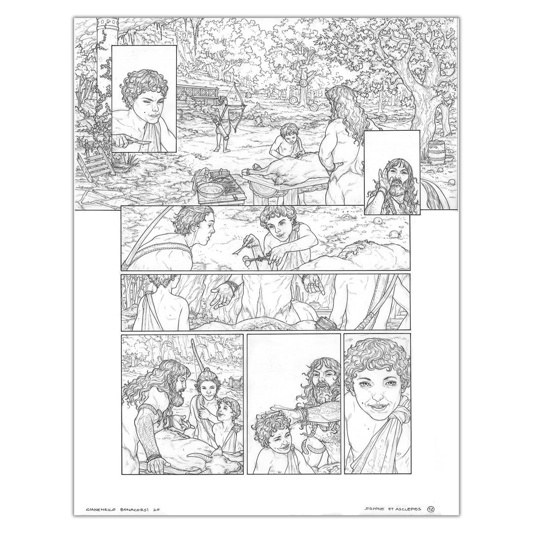 Gianenrico Bonacorsi - Sisyphe and Asclépios - original plate 12