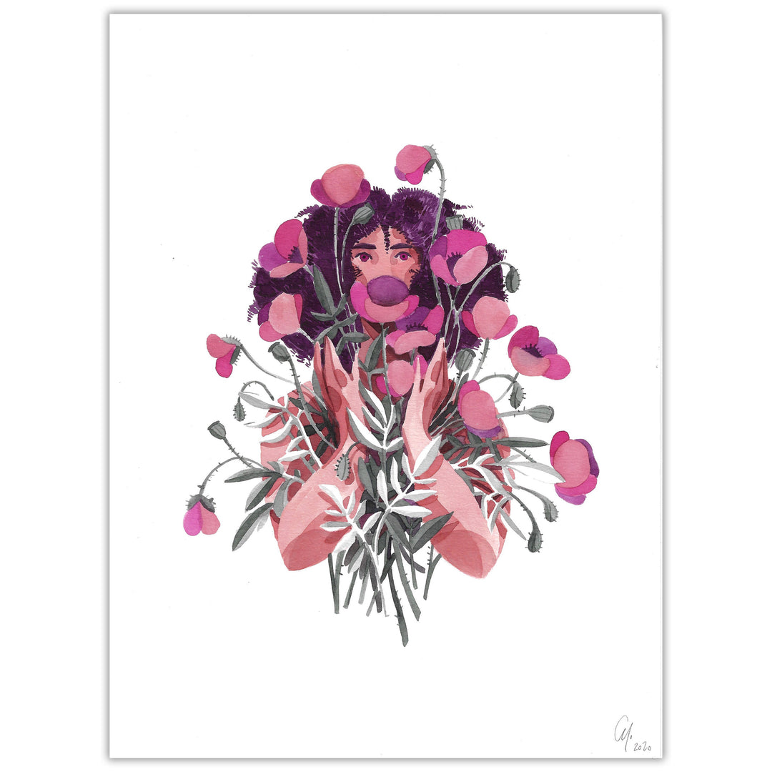Cy. - Illustration originale "Coquelicots"
