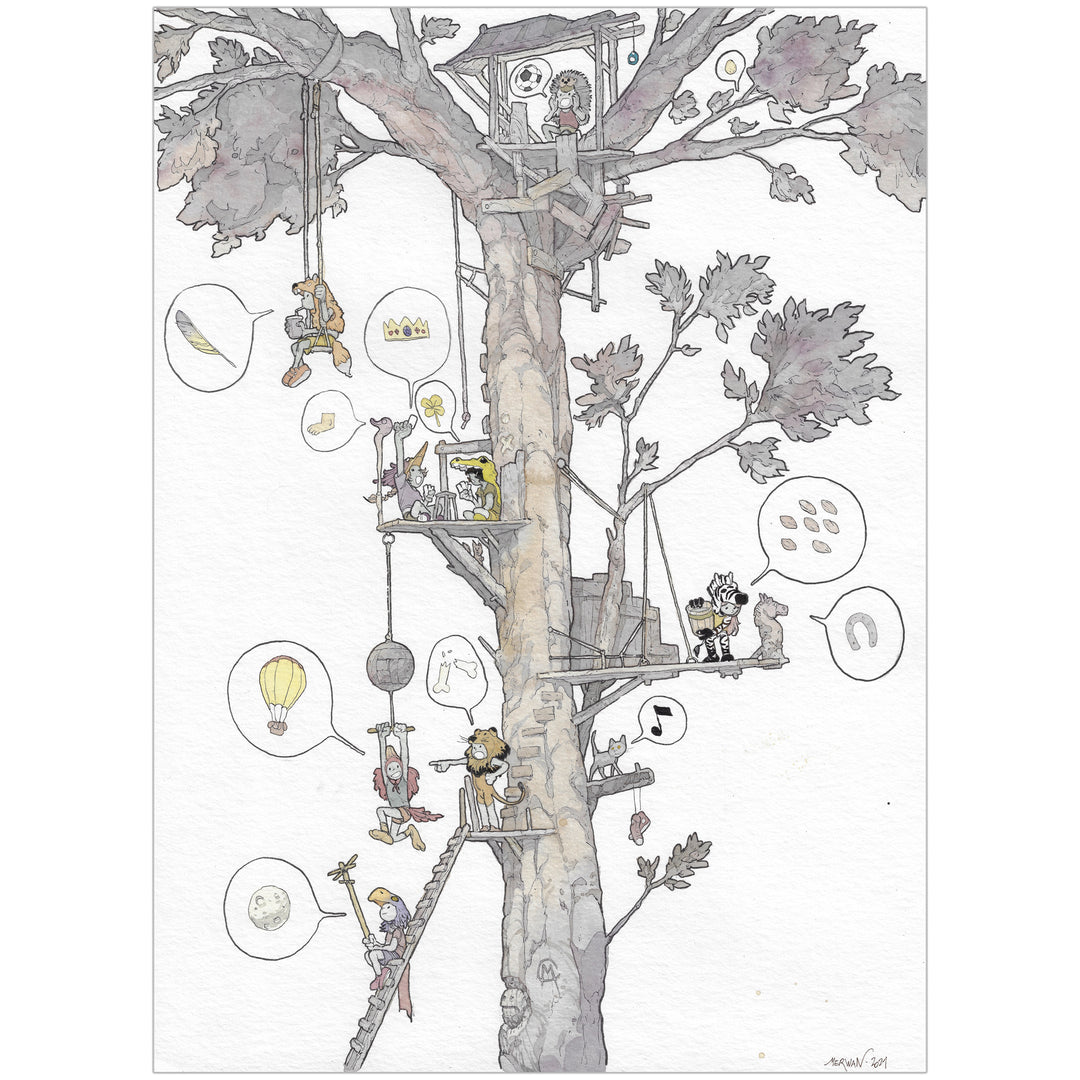Merwan – Illustration originale parue dans le Monde diplomatique allemand