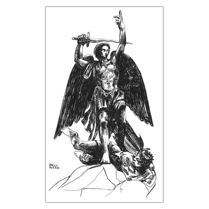 Alexis Bacci - Ink October - No pencil statue studies Archange Saint Michel
