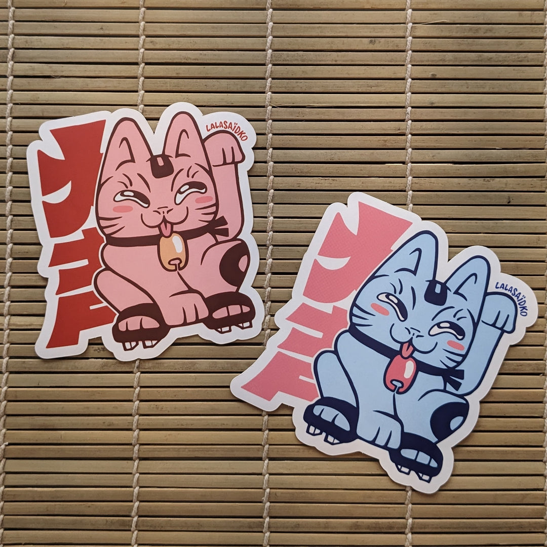 LALASAÏDKO - Pack Sticker Blue & Pink Maneki Neko