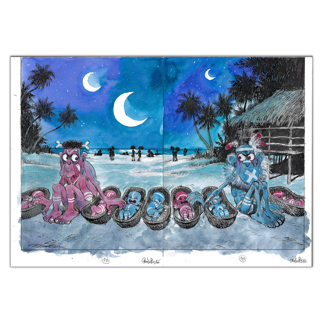 Gregory Panaccione - Petit Bonhomme - Original double page 158 and 159