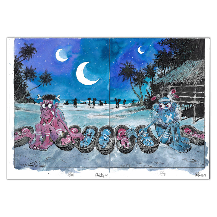 Gregory Panaccione - Petit Bonhomme - Original double page 158 and 159