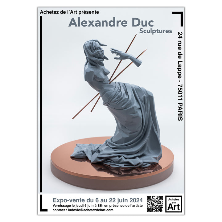 Alexandre Duc - PETROLE (black and white edition) - Resin Sculpture