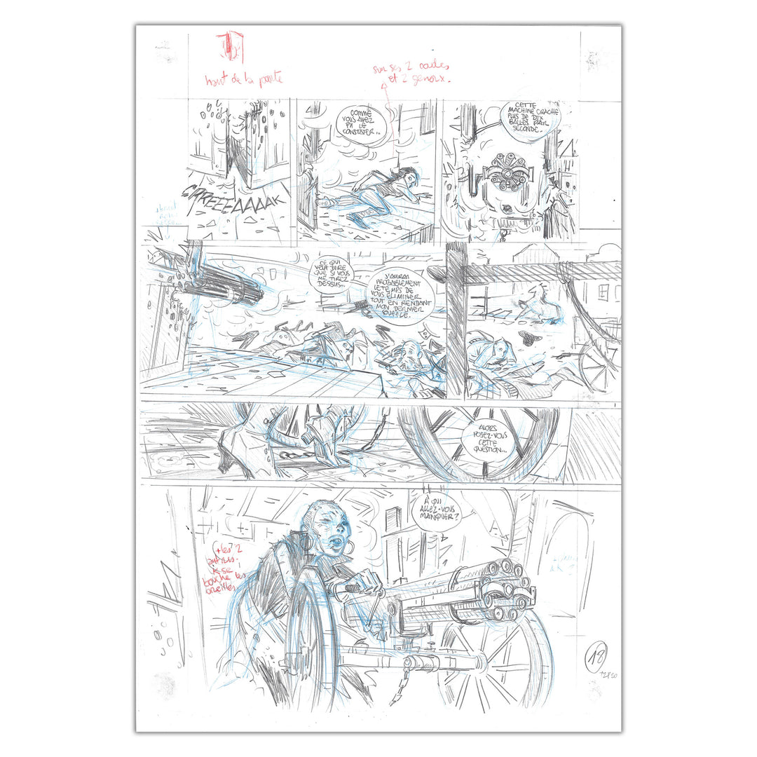 Anlor - Ladies with Guns tome 2 - Planche originale 18 avec storyboard