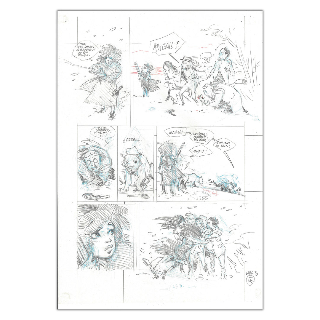 Anlor - Ladies with Guns tome 3 - Planche originale 66 avec storyboard