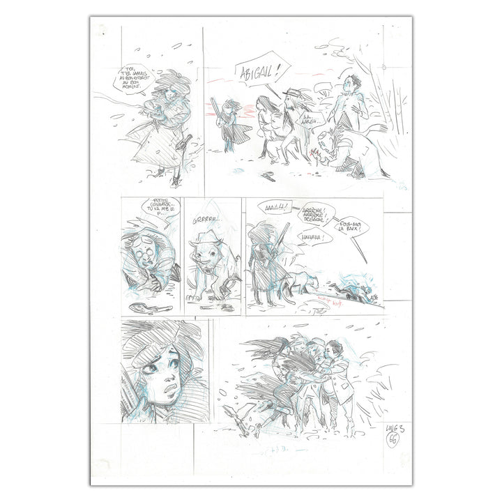 Anlor - Ladies with Guns tome 3 - Planche originale 66 avec storyboard