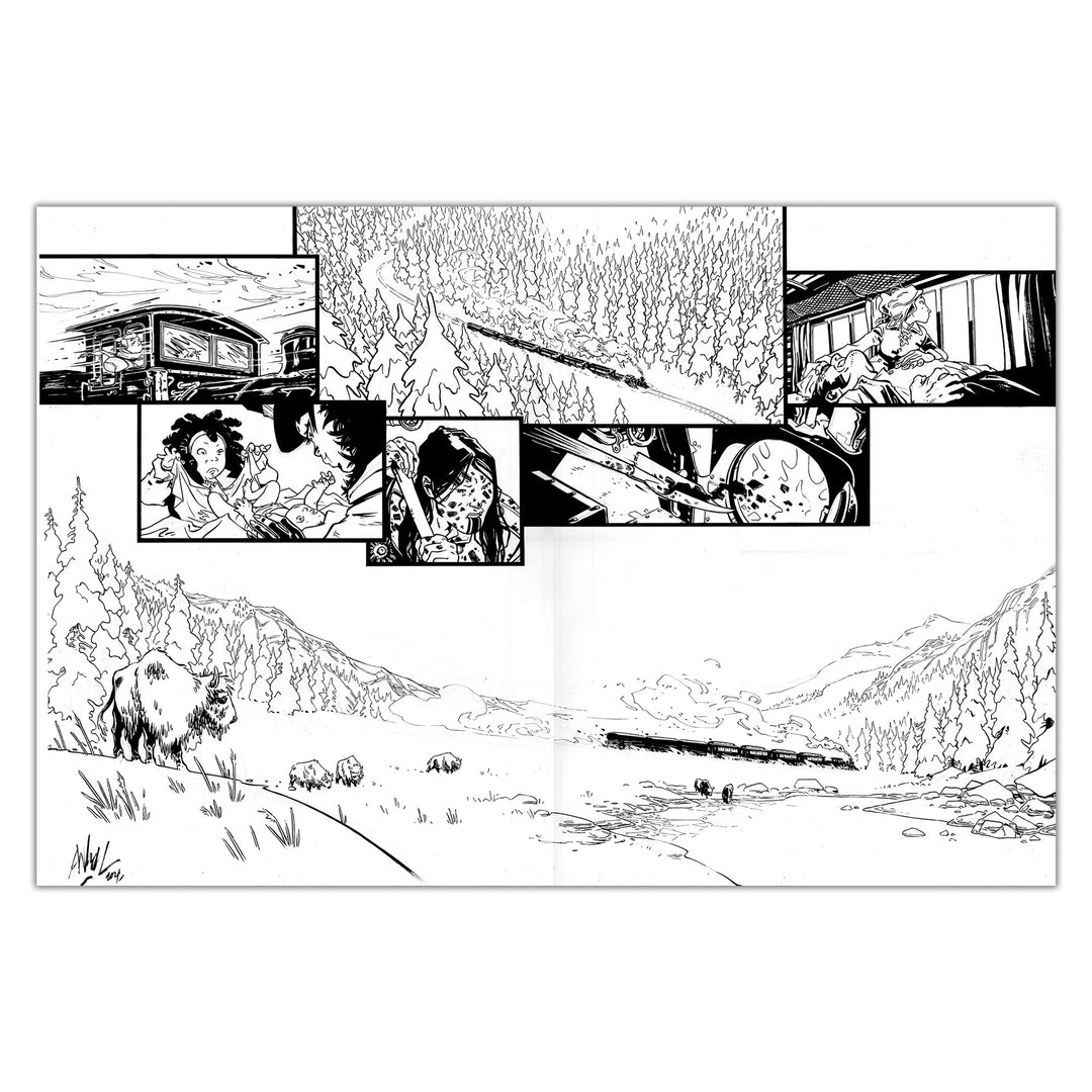 Anlor - Ladies with Guns Vol. 4 - Original Art Page 52/53 with Storyboard