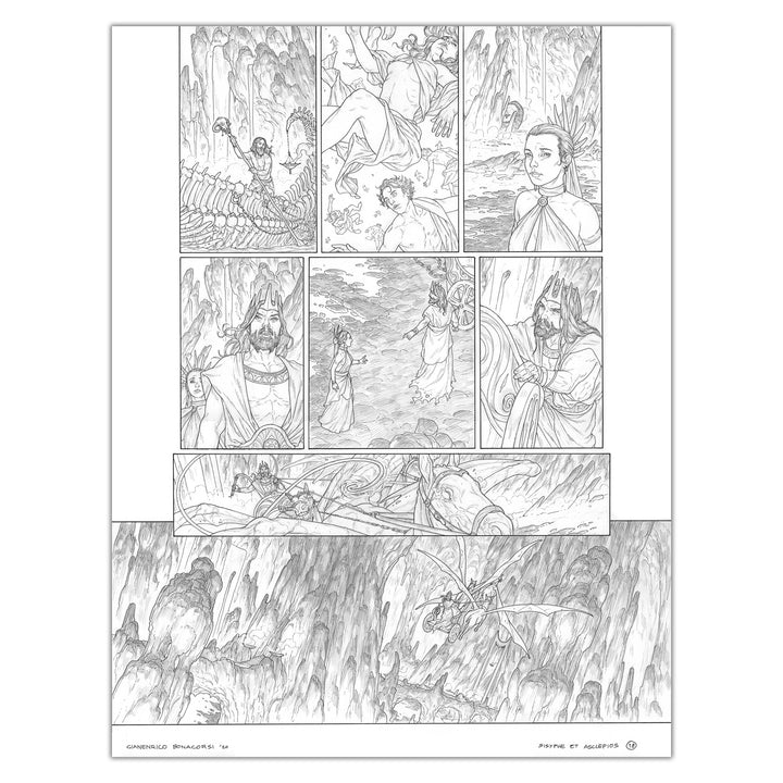 Gianenrico Bonacorsi - Sisyphe et Asclépios - planche originale 18
