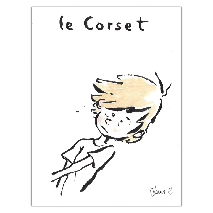 Louis Clichy - Le Corset - Dessin original sur papier (réf. 115)