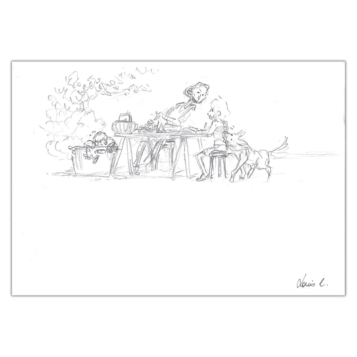 Louis Clichy - Le Corset - Dessin original sur papier (réf. 24)