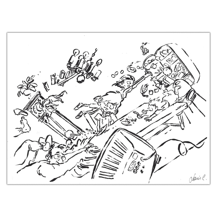 Louis Clichy - Le Corset - Dessin original sur papier (réf. 38)