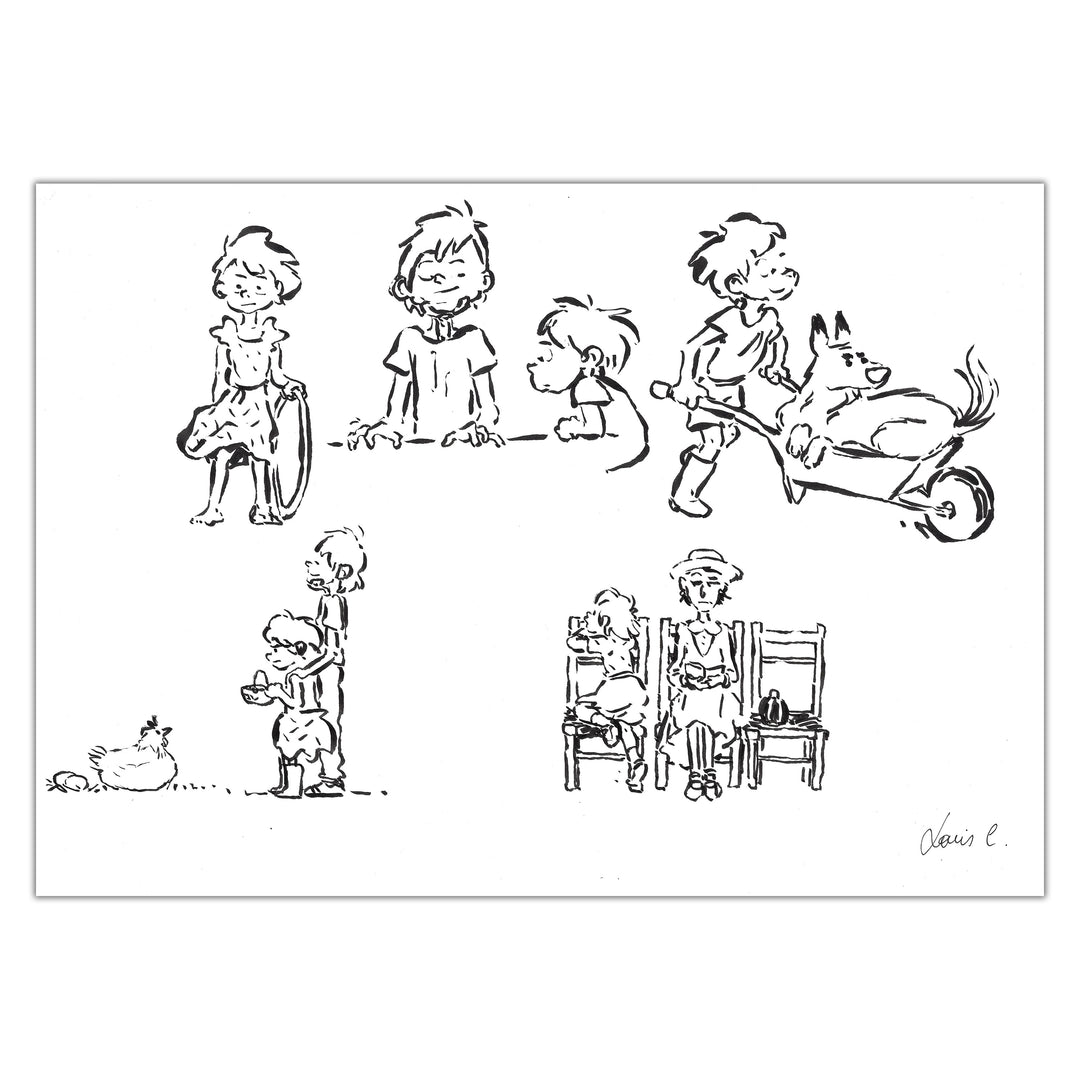 Louis Clichy - Le Corset - Dessin original sur papier (réf. 43)