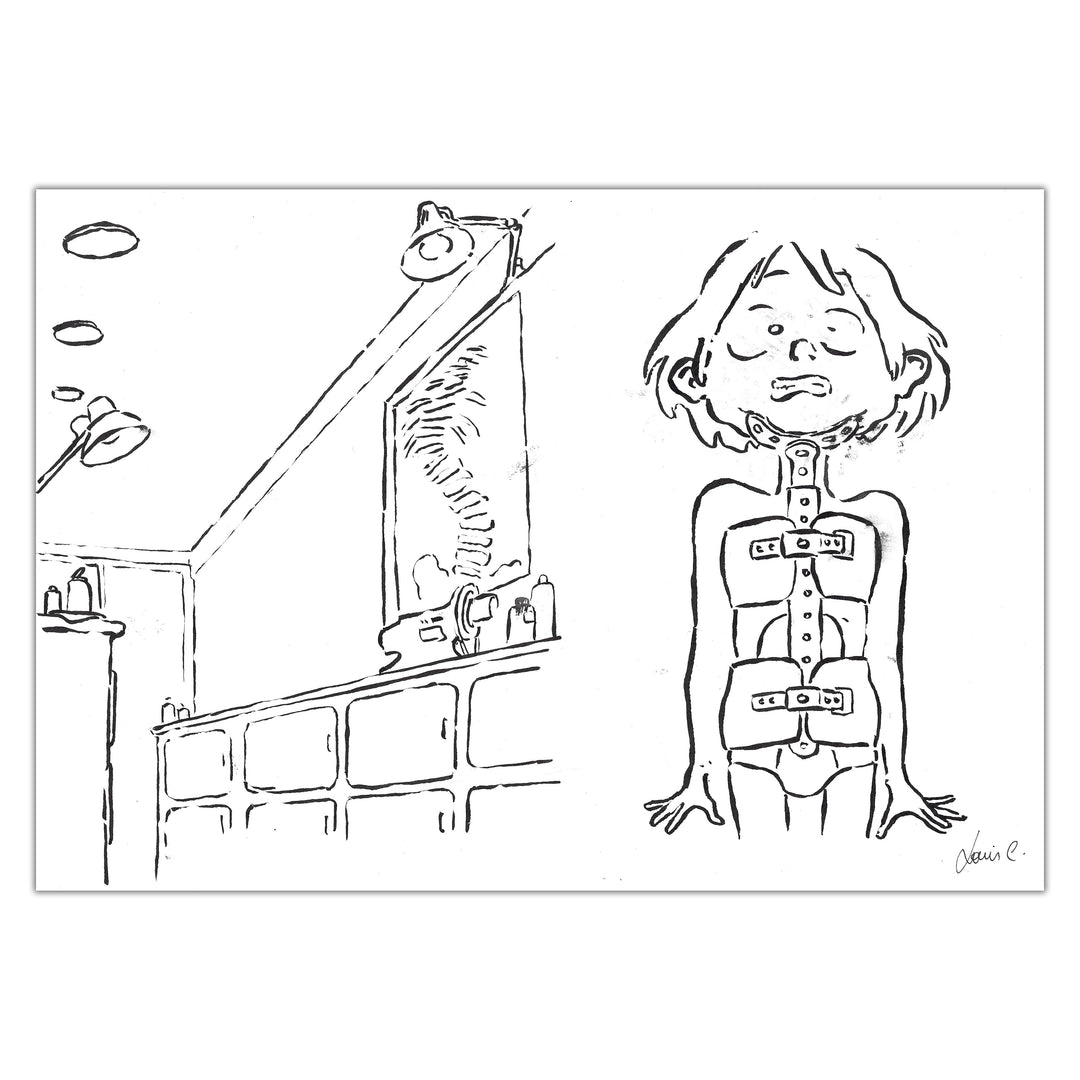 Louis Clichy - Le Corset - Dessin original sur papier (réf. 52)