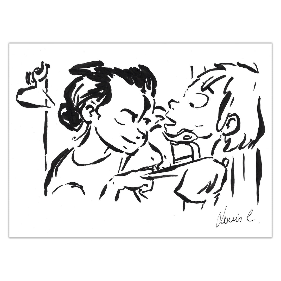 Louis Clichy - Le Corset - Dessin original sur papier (réf. 71)