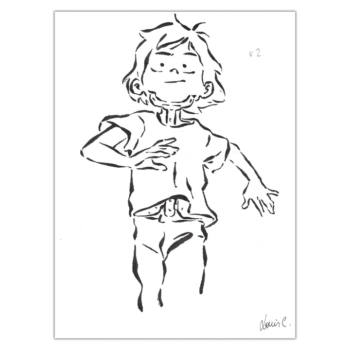 Louis Clichy - Le Corset - Dessin original sur papier (réf. E12)