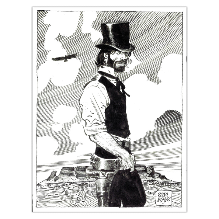 Ralph Meyer - Illustration Undertaker - Vendue encadrée - Verre musée