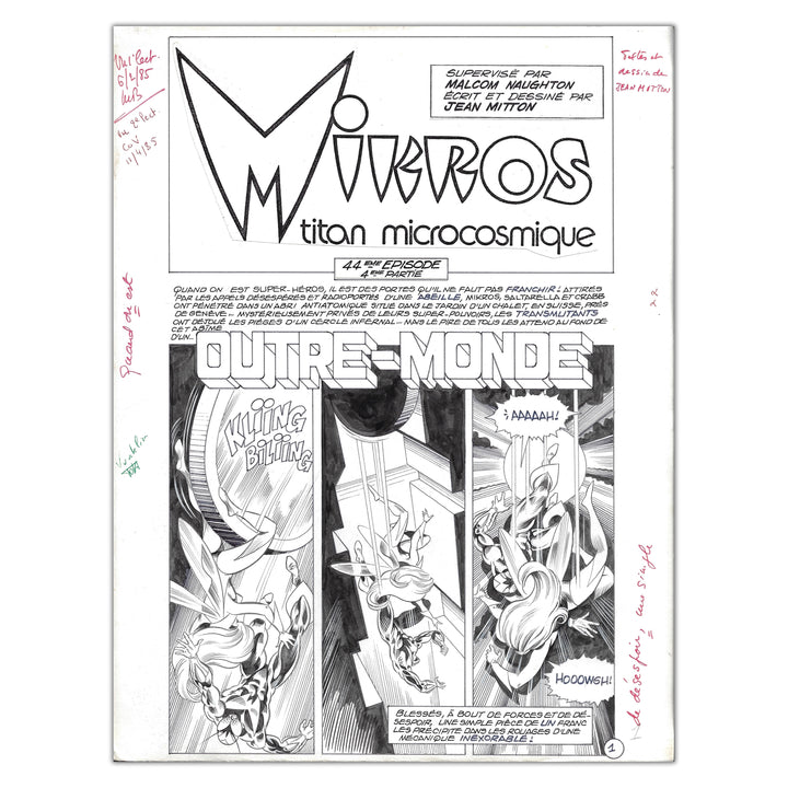 Jean-Yves Mitton - Mikros - Triptype planches originales