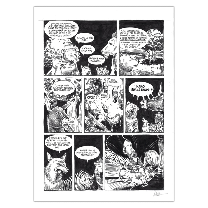 Jeanne Puchol - Planches originales " Les animaux malades de la Peste"