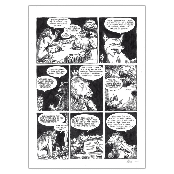 Jeanne Puchol - Planches originales " Les animaux malades de la Peste"
