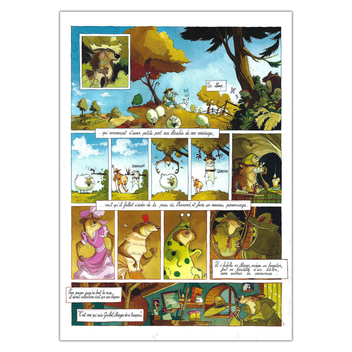 Cyril Pedrosa - La fontaine aux fables - Planche 1 "Le loup devenu berger"