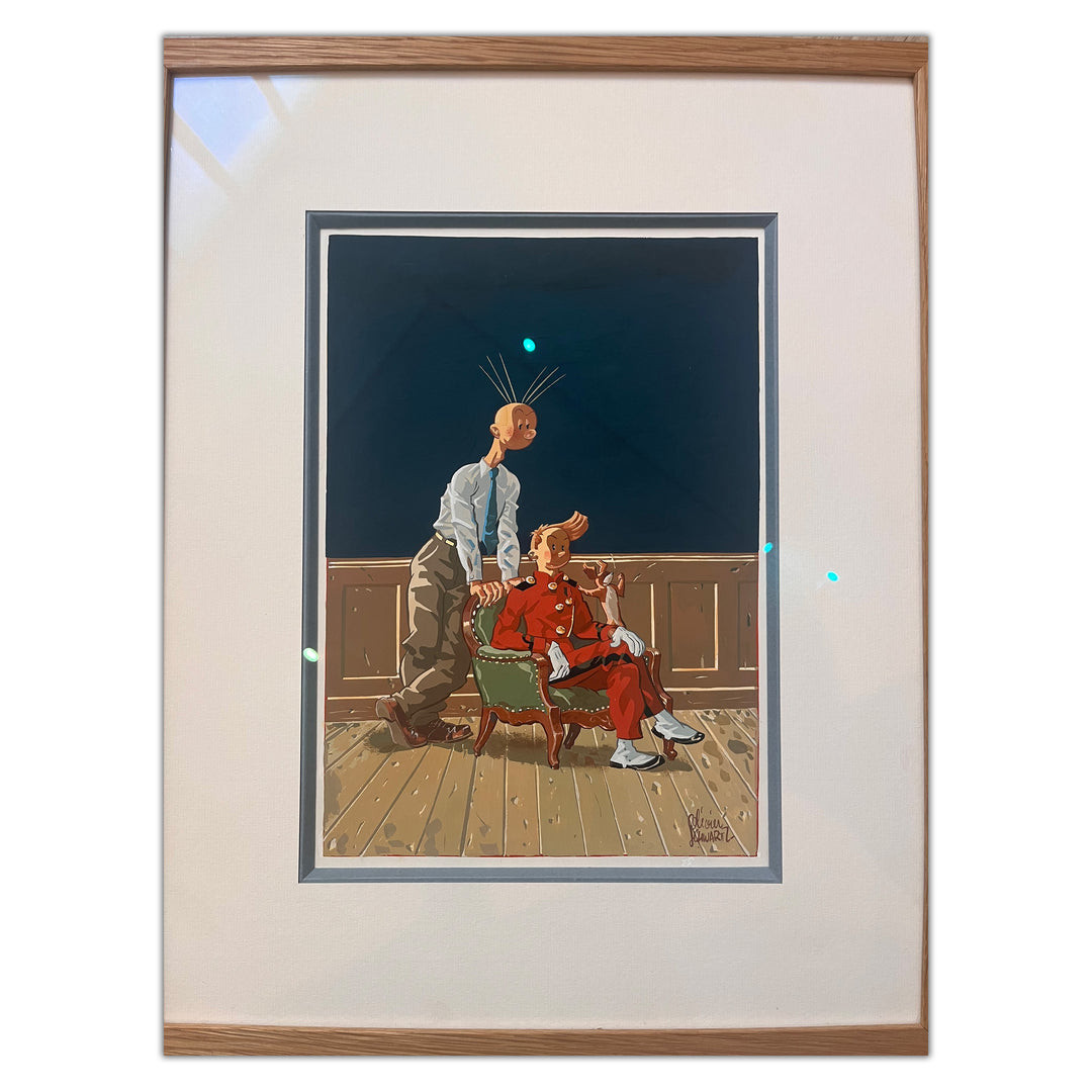 Olivier Schwartz - Illustration Spirou et Fantasio - Vendue encadré - Verre musée