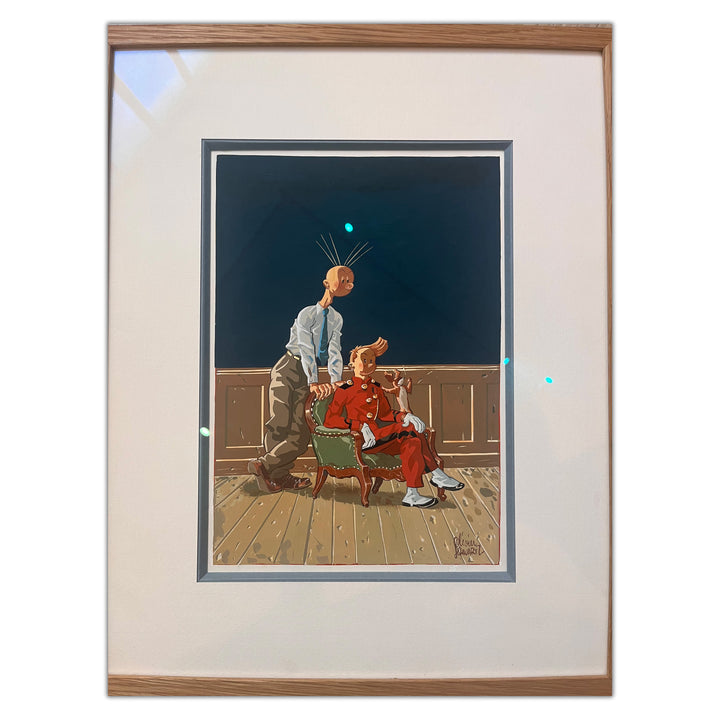 Olivier Schwartz - Illustration Spirou et Fantasio - Vendue encadré - Verre musée