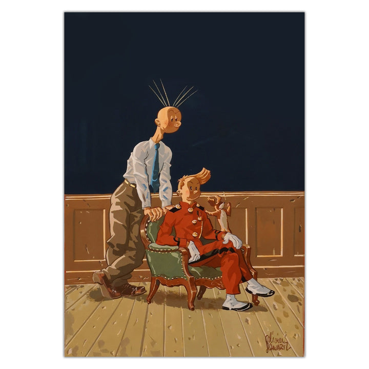 Olivier Schwartz - Illustration Spirou et Fantasio - Vendue encadré - Verre musée