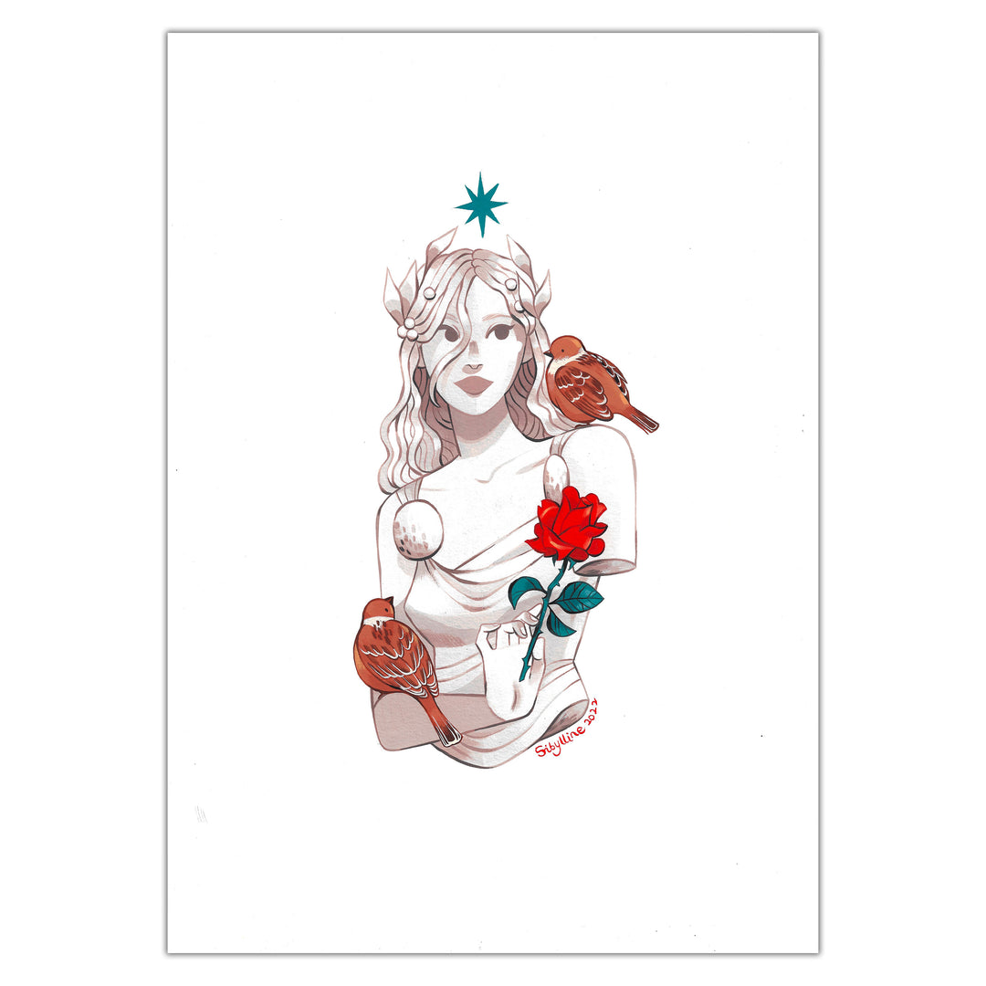 Sibylline - Aphrodite - Illustration originale (feuille)