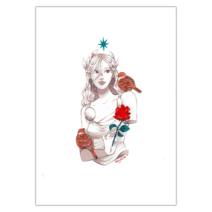 Sibylline - Aphrodite - Illustration originale (feuille)
