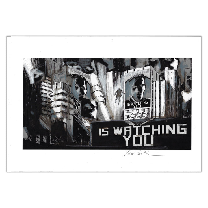 Xavier Coste - 1984 - Original illustration « Big brother is watching »