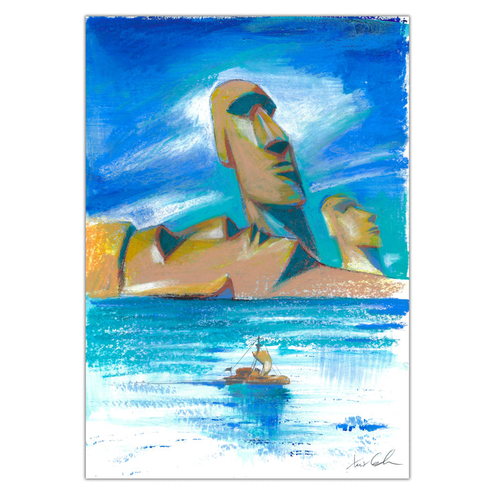 Xavier Coste - "Les Statues", Original illustration