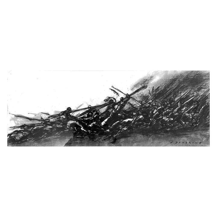 Xavier Dambrine – Battle – Charcoal on paper