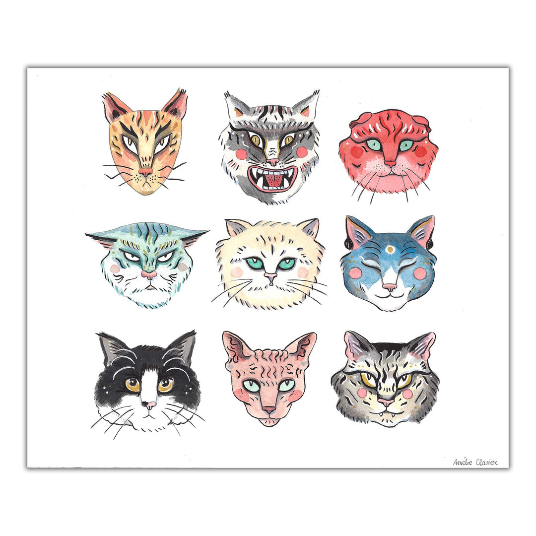 CATS - Amélie Clavier - « 9 vies de chats » illu 2 - illustration originale