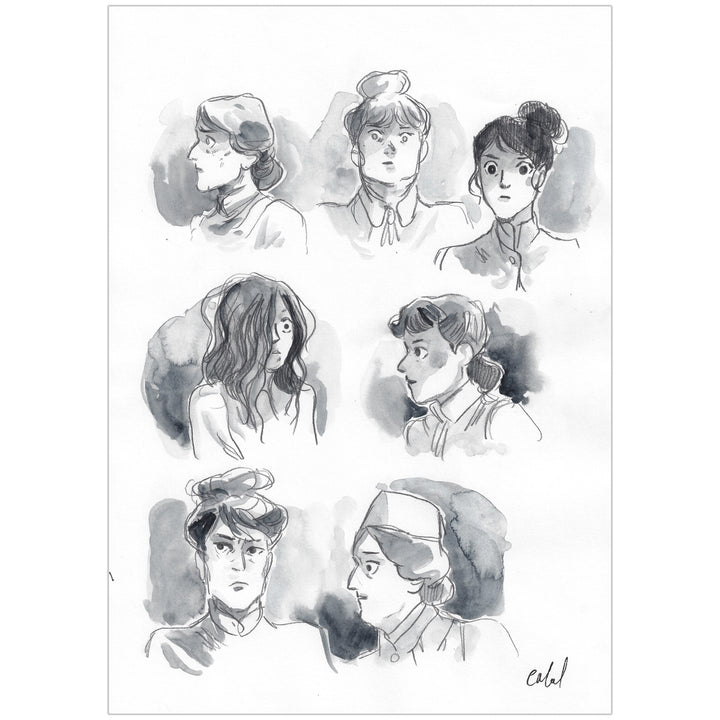 Carole Maurel - Nellie Bly - Illustration originale recherche expressions