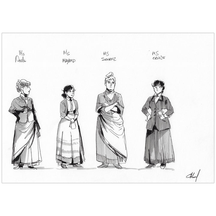Carole Maurel - Nellie Bly - Illustration originale recherche personnages 1
