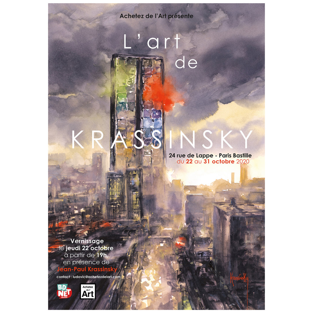Jean-Paul Krassinsky - Le Parvis après la pluie - Illustration originale