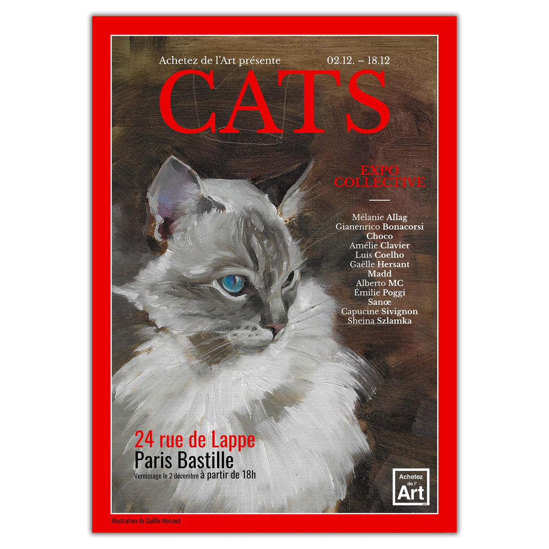 CATS - Choco - Mother cat - illustration originale