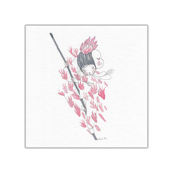 Alberto M.C. – Le Songe du Corbeau - Illustration originale – Pink Flames