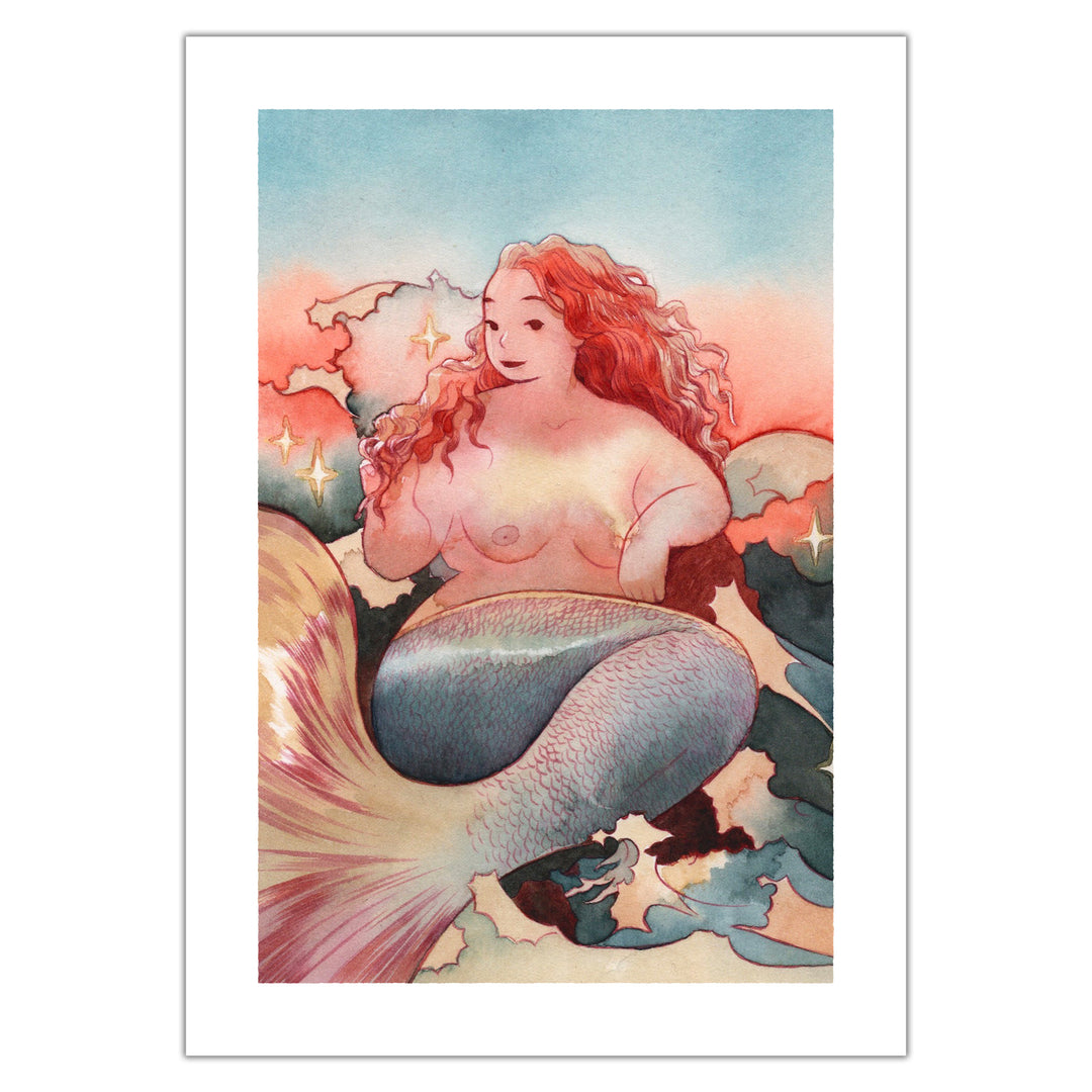 Cécile Bidault - La Sirène - Illustration originale