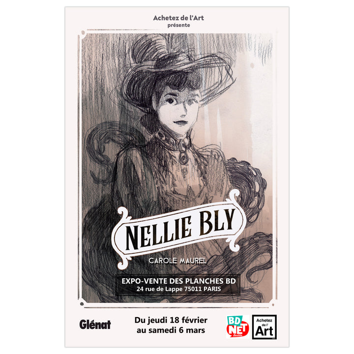 Carole Maurel - Nellie Bly - Illustration originale (Affiche exposition)